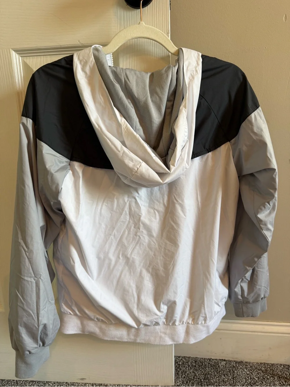 Nike Boy’s Colorblock Windbreaker Jacket - Black, White, Gray